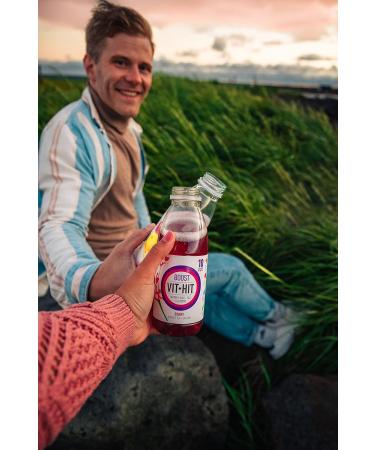 VIT HIT Boost Berry Ginseng Rooibos Tea - 12 x 500ml Bottles | Low Sugar Vegan Vitamin Drink with 100% RDA of 8 Vitamins - Buy Online on GoSupps.com