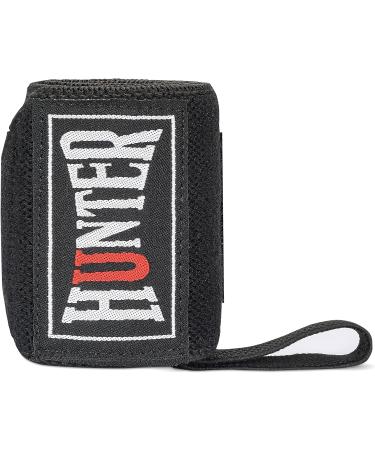 HUNTER Wrist Wraps 18 with Thumb Loops for Strength Training - Men & Women - Wrist Support Braces for Weightlifting, Crossfit, Powerlifting - Black - Buy Online on GoSupps.com