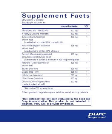 Pure Encapsulations Liver-G.I. Detox - Liver Cleanser & GI Detox with Alpha Lipoic Acid & Curcumin - Gluten Free Non-GMO 60 Capsules - International Shipping Available - Buy Online on GoSupps.com
