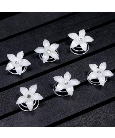 24PCS Rhinestones Crystal Spirals Hair Pin with Imitation Pearl - Bun Stick Hairpin for Twists and Coils (A) - Buy Online on GoSupps.com
