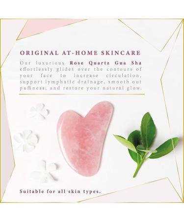 Rose Quartz Jade Gua Sha Facial Massager | Anti-Aging Beauty Tool for Face, Neck & Body | Premium Crystal for Fine Line and Wrinkle Reduction - Buy Online on GoSupps.com