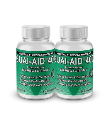 200 GUAI-AID  400mg Ultra-Pure Guaifenesin Capsules (2 bottles of 100)