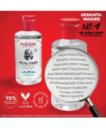 Thayer's Organic Aloe Vera Facial Toner - Alcohol-Free Vegan 98% Natural - Radiance & Pore Reduction - 355 ml - Buy Online on GoSupps.com
