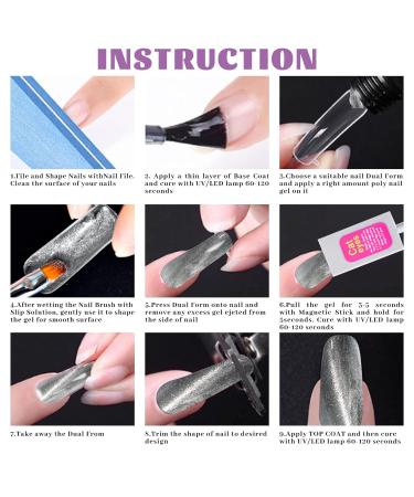 Wenida Cat Eye Glitter Nail Extension Gel Kit - 6 Colors Nail Builder Gel Set for DIY Manicure Art - 0.53 Ounce (Pack of 6) - Buy Online on GoSupps.com