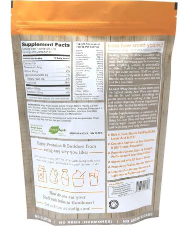 Buy Swiig Lo-Carb Chocolate Whey Protein Isolate Powder - 2.2 lbs No Artificial Additives - Buy Online on GoSupps.com