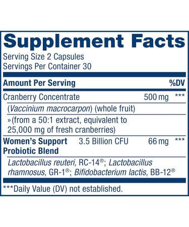 Renew Life Women's Wellness Vaginal and Urinary Probiotic and Cranberry Supplement Probiotic Supplement for pH Balance for Women Digestive Health Dairy Soy and Gluten-Free 3.5 Billion CFU 60 Ct - Buy Online on GoSupps.com