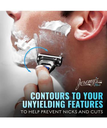 Jeremy's Razors for Men - Precision 5 Blade Shaving Kit | Stainless Blades Lubricating Strip & Trimmer | Travel Shaver for Face Body & Head (1 Razor + 1 Cartridge - Buy Online on GoSupps.com