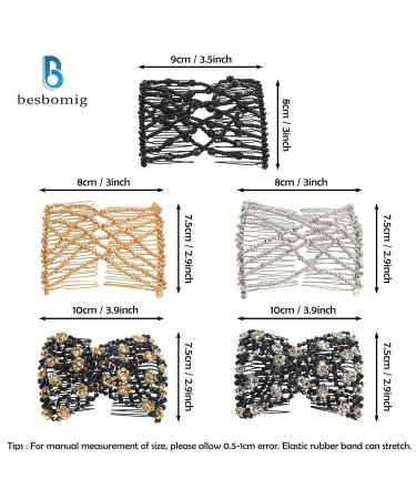 Buy Besbomig 5-Piece Pearl Hair Clip Set | Stretchable Hair Combs & Clinging Pins for Women & Girls | Stylish Hair Accessories - Buy Online on GoSupps.com