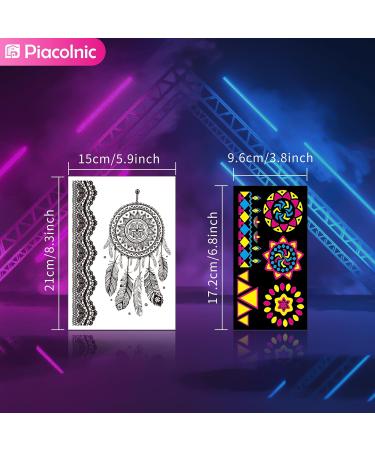 Temporary Tattoos for Women 12 Sheets 100+ Removable Adult Fake Tattoos Long Lasting Waterproof Tattoos Sticker Butterfly Feather Lace Moon Dreamcatcher Valentine's Day Party Supplies Body Art - Buy Online on GoSupps.com