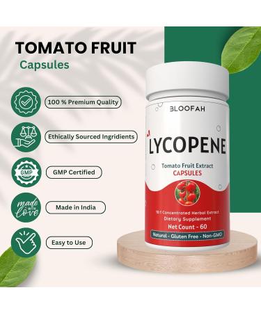 Bloofah Lycopene Supplements for Men 500mg - Natural Tomato Fruit 10:1 Extract - Non-GMO Lycopene Supplement for Prostate, Skin & Antioxidant Support - (60 Count (Pack of 1)) - Buy Online on GoSupps.com