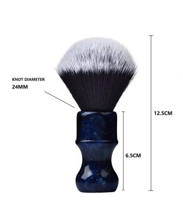 Je&Co Luxury Synthetic Shaving Brush - 24mm Extra Dense Knot Brush with Aesthetic Resin Handle in Blue - Buy Online on GoSupps.com
