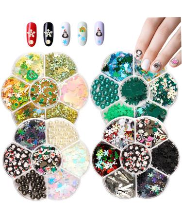 Christmas Nail Cute 3D Santa Claus Snowflake Elk Nail Glitter Christmas Nail Decals Small Christmas Nail Art Stickers Style 2 Beauty Supplies - Buy Online on GoSupps.com