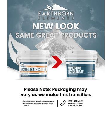 Earthborn Elements Ammonium Bicarbonate Powder - 1 Gallon Resealable Bucket, 128 Fl Oz - Bakers Ammonia for Flat Baked Goods - Buy Online on GoSupps.com