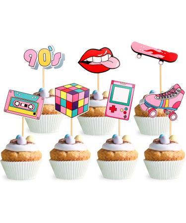 Unimall Global 29 90s Cupcake Toppers & Cake Decorations - Perfect for Decade Throwback Hip Hop Parties - Buy Online on GoSupps.com