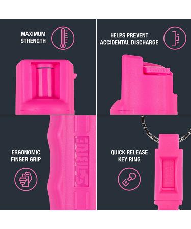 SABRE RED Pink Pepper Spray Keychain for Women - Maximum Police Strength, Quick Release, Finger Grip, 10-Foot Range, 25 Bursts - Help Fight Breast Cancer - Buy Online on GoSupps.com