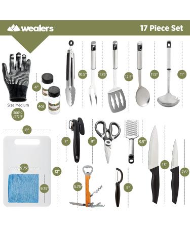 Portable Camp Kitchen Utensil Set - 13 Piece BBQ Cooking Gear in Water-Resistant Case - Buy Online on GoSupps.com