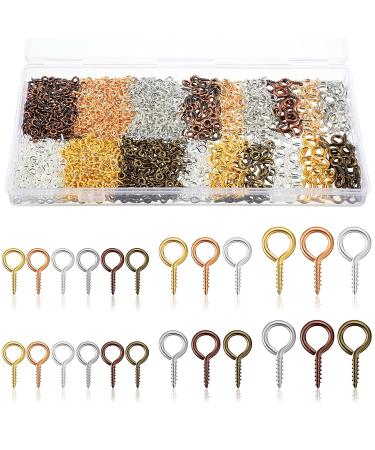 1200 Pieces 3 Sizes Screw Eye Pins Screw Eye Hooks Mini Metal Eye Screw for Jewelry Making DIY, 6 Colors (Multicolor,0.16 x 0.32 Inch, 0.2 x 0.39 Inch, 0.24 x 0.5 Inch) 0.16 x 0.32 Inch, 0.2 x 0.39 Inch, 0.24 x 0.5 Inch Multicolor - Buy Online on GoSupps.com
