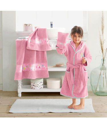 Erwin Mller Children's Bathing Towel 2er-Pack - Soft & Durable Pink 70x110 cm with Embroidered Elves - Suction-Strong & Practical - Buy Online on GoSupps.com