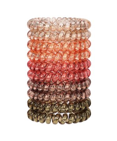 Jesslab Spiral Hair tie 10 pieces of traceless telephone cable hair tie plastic coil hair tongue ponytail holder no-damage hair accessories for girls women women color sorted (#35)