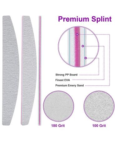 12pcs Nail File 100/180 Grit Double Sided | Professional Manicure Tools for Acrylic & Natural Nails | White Color | Nail Files & Buffers for Home and Salon - Buy Online on GoSupps.com