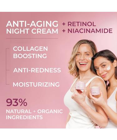 Swedish Collagen - Retinol Night Cream I Hydrated & Glowing Skin Treatment I Niacinamide Vitamin E Organic Aloe Vera Shea Butter I Made in Sweden - 50ml - Buy Online on GoSupps.com
