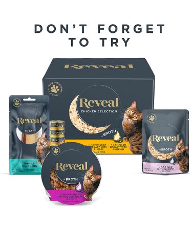 Reveal Natural Wet Cat Food 12 Pack - Grain Free Limited Ingredient Fish & Chicken Variety in Broth Pouches - 2.47oz Pouches - Buy Online on GoSupps.com