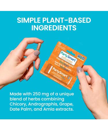 Himalaya PartySmart 12 Vegetarian Capsules Provides Antioxidants Non-GMO Plant-based 250 mg 1 Pack - Buy Online on GoSupps.com