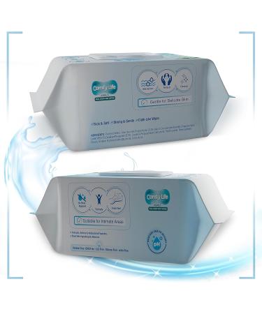 Comfy Life Premium Full Body Cleansing Wet Wipes for Adults - 80 Count Pack - Luxury Fresh-Feel, Rinse-Free, Fragrance-Free Intimate Care Sheets - Buy Online on GoSupps.com