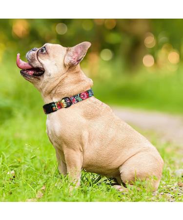 Heele Dog Collar for All Sizes - Adjustable Patterned Dog Collars for Puppies & Large Dogs | Comfortable & Durable Wild Flowers Design (34-53cm 2cm) - Buy Online on GoSupps.com