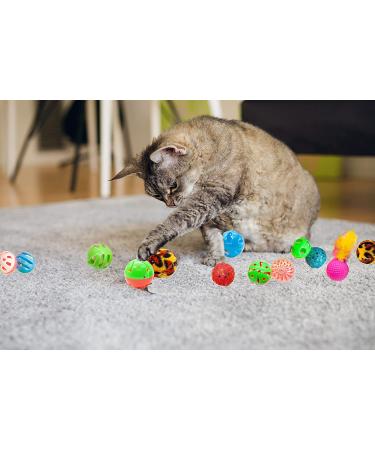 40 Count Plastic Ball Cat Toys with Bell - Assorted Colors - 10 Types - Gift Box Included - Buy Online on GoSupps.com