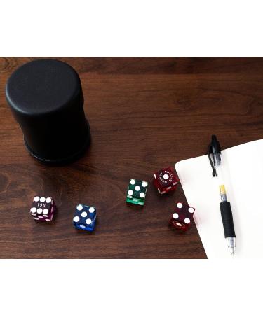 Genuine Las Vegas Casino Dice Set of 20 with 4 Dice Cups | Red, Green, Blue & Purple Dice | Bicast Leather Cups | Perfect for Liars Dice, Yahtzee, Farkle & Casino Nights - Buy Online on GoSupps.com