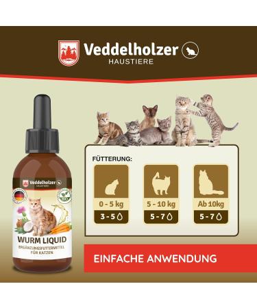 Veddelholzer 50 ml Natural Worm Liquid for Cats | Effective Deworming Cure & Accessories - Buy Online on GoSupps.com