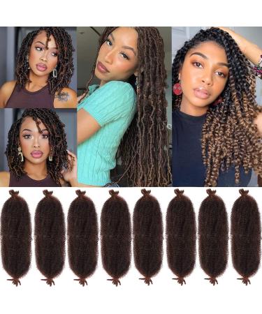 Leeven 24 Inch Pre-Separated Springy Afro Twist Hair 8 Packs Popping Spring Twist Hair for Marley Locs Braiding Hair 10 Strands/Pack Black Pre-fluffed Afro Kinky Curly Natural Hair Extensions /T30# 24 Inch (Pack of 8) T30#