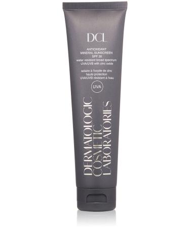 DCL Skincare Antioxidant Mineral Sunscreen SPF 30 17.5% zinc oxide water-resistant Reef safe (Octinoxate & Oxybenzone Free) UVA/UVB protection 3.4 Fl Oz