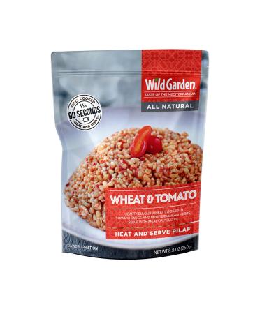 Wild Garden Heat and Serve Pilaf, 100% All-Natural Wheat & Tomato, Fully Cooked Food, Ready to Eat, Healthy Microwavable Meals, 8.8oz Wheat and Tomato 8.8 Ounce (Pack of 1)
