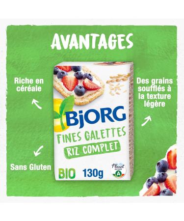 BJORG - Fine Organic Whole Rice Patties - Source Of Fiber - No Added Salt - 130g - Buy Online on GoSupps.com
