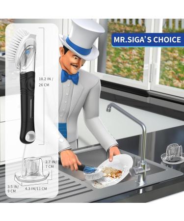 MR.SIGA Soap Dispensing Dish Brush Storage Set Kitchen Brush with Holder for Pot Pan Sink Cleaning - Buy Online on GoSupps.com