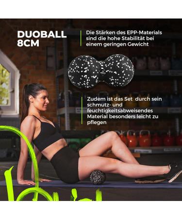 Fitcarrots Duoball 8 cm - Expert-Recommended Fascia Ball for Self-Massage & Trigger Point Therapy - Ideal for Neck Back Arms & Calves - Black - Buy Online on GoSupps.com