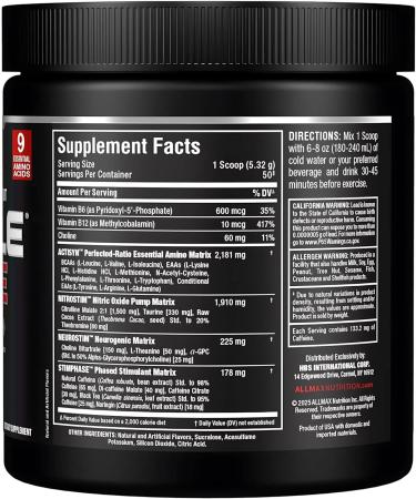 ALLMAX MUSCLEPRIME White Raspberry - 266 g - Advanced Grade Pre-Workout - Boosts Energy & Focus with 9 Essential Amino Acids - Zero Sugar - 50 Servings - Buy Online on GoSupps.com
