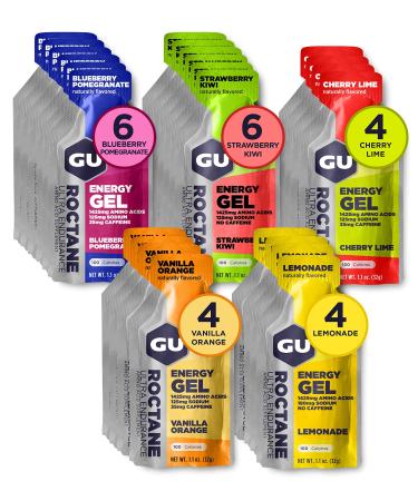 GU Energy Roctane Ultra Endurance Energy Gel, 24-Count, Quick On-The-Go Fuel, Fast Acting Sports Nutrition for Running and Cycling, Assorted Flavors (Packaging May Vary)