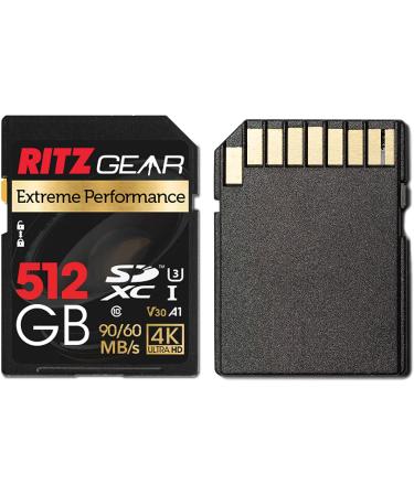 RITZ GEAR Extreme Performance 512GB SDXC Memory Card - 90/60 MB/S U3 Class-10 V30 for Full HD, 3D, 4K Video & Raw Photography - Buy Online on GoSupps.com