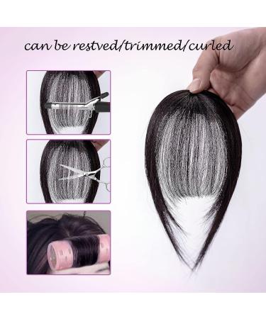 Clip In Bangs Hair Extensions 100% Real Human Hair - Natural Black Wispy Bangs (8g) - Buy Online on GoSupps.com
