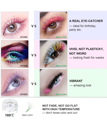 Orange Self-Fan Eyelashes D-0.07 Mix | Easy Fan Lashes for Volume | D Curl Colored Extensions 8-15mm - Buy Online on GoSupps.com