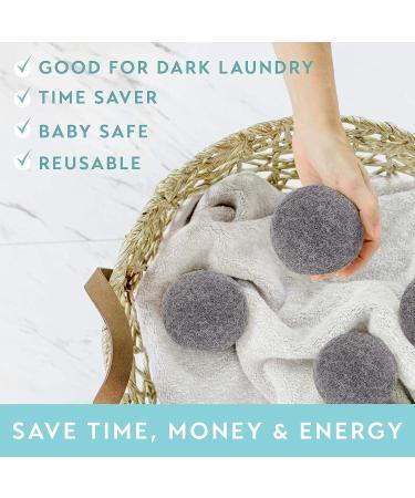 Wool Dryer Balls Tumble Dryer Balls Pack of 6 XL- Fabric Softening Handmade Reusable Organic Wool Laundry Balls Reduce Drying Time Noise Wrinkles Free with No Bad Odor Grey + Pink - Buy Online on GoSupps.com