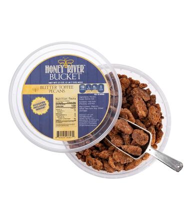 Deluxe Butter Toffee Pecans 23 Oz. Table-Top Bucket | Perfect Party or Gift Set with Mini Scooper - Buy Online on GoSupps.com