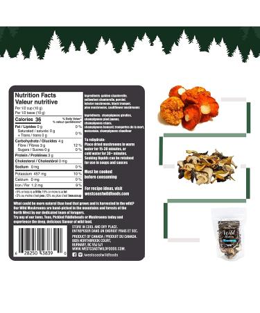 West Coast Wild Foods  Dried Wild Mushrooms (Mix 1oz - 28g) Mix 1 Ounce - 28g - Buy Online on GoSupps.com