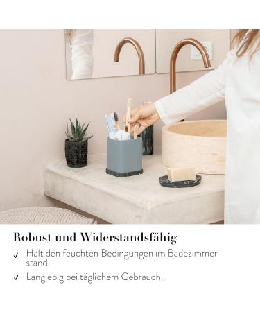 ZCCZ Noble Stone Look Toothbrush Holder Stylish Square Cup for Electric Toothbrushes Cosmetics & More | High-Quality Gray Sand Bathroom Accessory - Buy Online on GoSupps.com