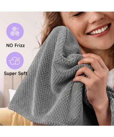 3 Pack Microfiber Hair Towel Wrap for Curly Hair | Super Absorbent Hair Drying Towels for Women & Kids | Hair Care Accessories - Grey Camel Brown - Buy Online on GoSupps.com