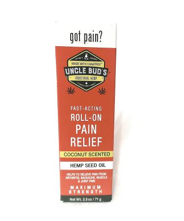 Uncle Bud’s Topical Roll On Pain Reliever, Hemp Oil for Pain Reduction, Stress Support, Achy Muscle Relief, Fast Acting, Anti Inflammatory