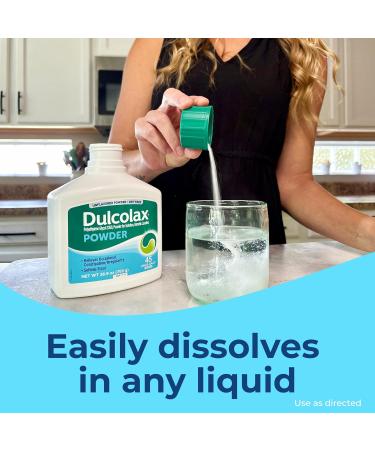 Dulcolax Laxative Powder Gentle and Effective Constipation Relief for Adults Stool Softener with PEG 3350 Stimulant Free Formula No Harsh Side Effects Osmotic Laxative 26.9 oz Bottle 45 Doses - Buy Online on GoSupps.com